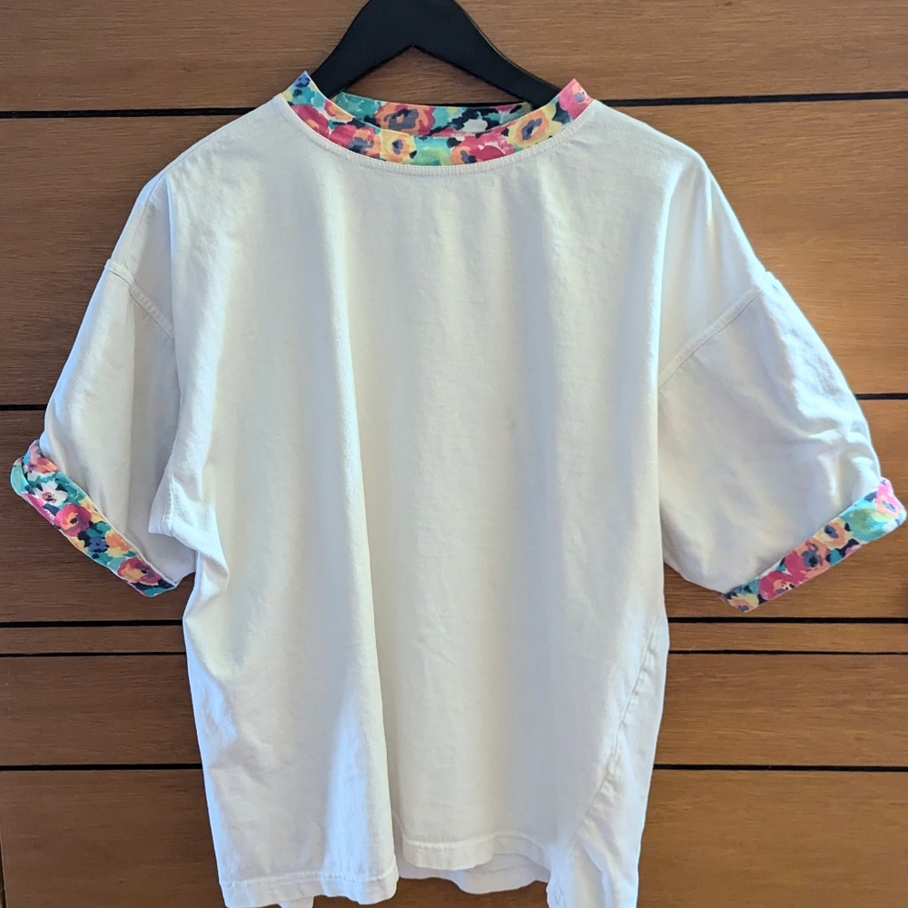 Vintage International Gym Tonic Floral Cuff Tee Shirt